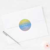 Ombre Rainbow Yellow Pink Wedding Runder Aufkleber (Umschlag)