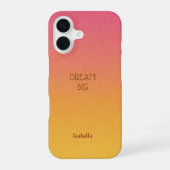 Ombre Red Personalisiertes Zitat & Name Iphone Cas 16 Hülle (Rückseite)