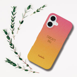 Ombre Red Personalisiertes Zitat & Name Iphone Cas 16 Hülle
