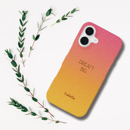 Ombre Red Personalize Quote & Name iPhone Fall 16 Hülle
