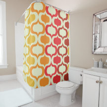 Ombre Retro Ogee in Orange, Tangerine und Rot
