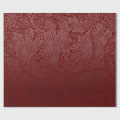 Ombré Rich Red Classic William Morris Floral Geschenkpapier (Flach)