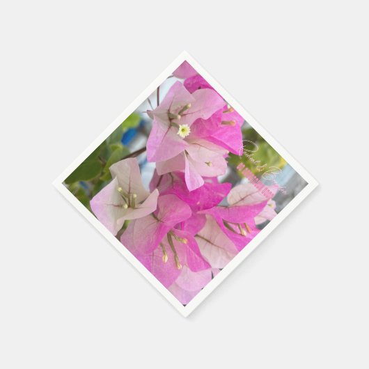 ombre rosa Bougainvillea oder Papier Blume, tropis Serviette (Ecke)