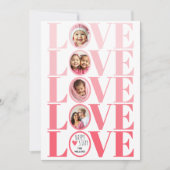 Ombre rosa LIEBE Foto Valentinstag Feiertagskarte (Vorderseite)