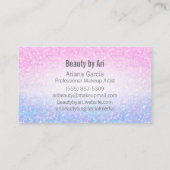 Ombre rosa lila Glitzer-schillernde Visitenkarte (Rückseite)