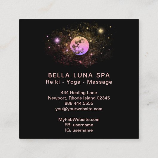 *~* Ombre Rosa Pfirsichmauermörtel Quadratische Visitenkarte (Rückseite)