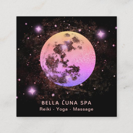 *~* Ombre Rosa Pfirsichmauermörtel Quadratische Visitenkarte (Vorderseite)