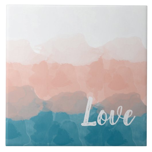 Ombre Rosa und Blau Liebe Graceful Gradient Fliese (Vorderseite)