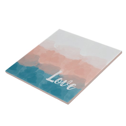 Ombre Rosa und Blau Liebe Graceful Gradient Fliese (Seite)