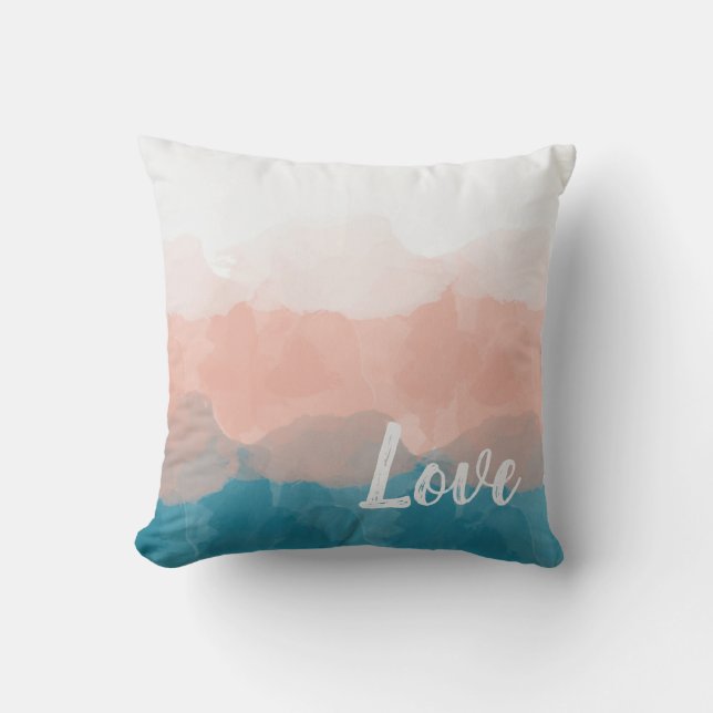 Ombre Rosa und Blau Liebe Graceful Gradient Kissen (Vorderseite)