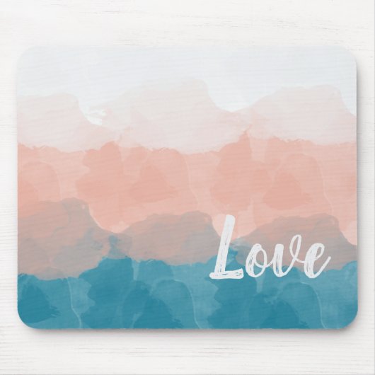 Ombre Rosa und Blau Liebe Graceful Gradient Mousepad (Vorne)