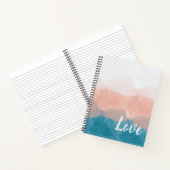 Ombre Rosa und Blau Liebe Graceful Gradient Notizblock (Innenseite)