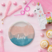 Ombre Rosa und Blau Liebe Graceful Gradient Pappteller (Party)