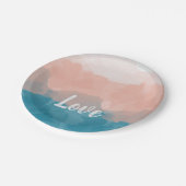 Ombre Rosa und Blau Liebe Graceful Gradient Pappteller (Schrägansicht)