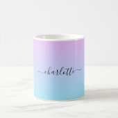 Ombré rosa und türkisfarben glänzen kaffeetasse (Mittel)