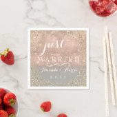 Ombre Rose Gold Confetti Wedding Just Married Serviette (Beispiel)
