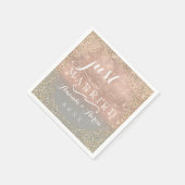Ombre Rose Gold Confetti Wedding Just Married Serviette (Ecke)