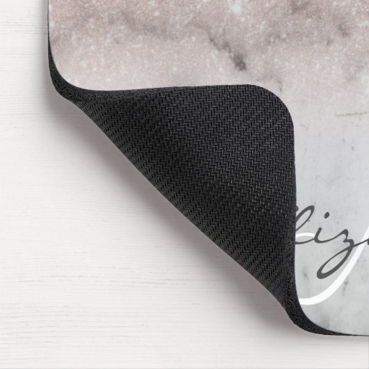 Ombre Rose Gold Glitzer Classic Marble Mousepad (Ecke)