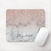 Ombre Rose Gold Glitzer Classic Marble Mousepad (Mit Mouse)