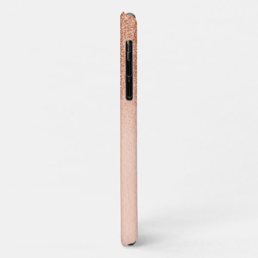 Ombre Rose Gold Glitzer Fading Monogram Case-Mate iPhone Hülle (Hinten/Links)