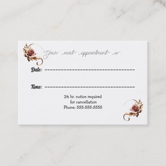 Ombre Rose Gold Medical Appointment Card Terminkarte (Vorderseite)