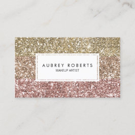 Ombre Rose Pink Gold Glitzer Girly Business Cards Visitenkarte