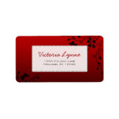 Ombre-Rote Rosen geben Adressenkennzeichen zurück Adressaufkleber (Vorne)