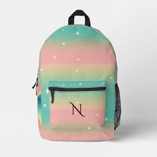 Ombre Rucksack in grün, rosa, gelb (Vorderseite)