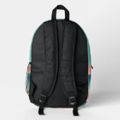 Ombre Rucksack in grün, rosa, gelb (Rückseite)