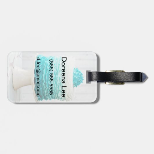 Ombre Rüschekuchen Gepäckanhänger (Rückseite horizontal)