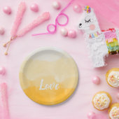 Ombre Saffron und Gelbe Liebe Pappteller (Party)