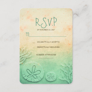 Ombre Sandstrand Hochzeit RSVP Karten