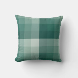 Ombre Schachbrett Blocks Pine Green Kissen