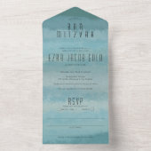 Ombre Sea Blue Elegante CUSTOM BAT BAR MITZVAH All In One Einladung (Innen Boden)
