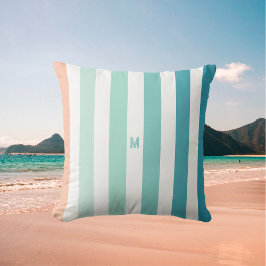 Ombre Sea Shore Strip & Personalisiert Monogram Kissen