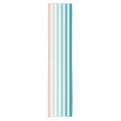 Ombre Sea Shore Strip & Personalisiert Monogram Kurzer Tischläufer (Vorderseite)