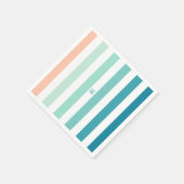 Ombre Sea Shore Strip & Personalisiert Monogram Serviette (Ecke)