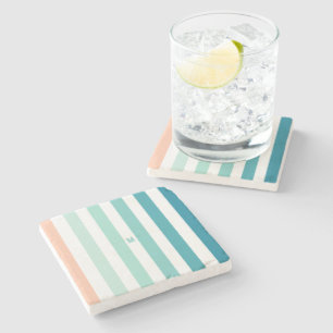 Ombre Sea Shore Strip & Personalisiert Monogram Steinuntersetzer