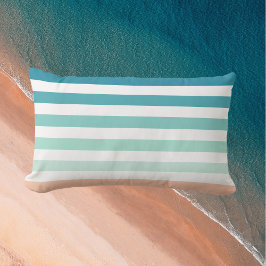 Ombre Sea Stripes Sea Green & Pink Sand Kissen Für Draußen