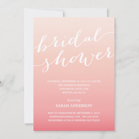OMBRE SHOWER | BRIDAL SHOWER EINLADUNG (Vorderseite)