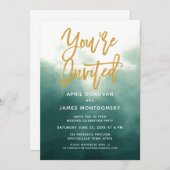 Ombre Sie sind eingeladen Brush Typografie Hochzei Einladung (Vorne/Hinten)