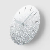 Ombre Silver Funkelnd White Runde Wanduhr (Winkel)