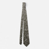 Ombre Silver Glitzer Sparkle Elegant Neck Tie Krawatte (Rückseite)