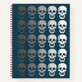 Ombre Skulls, Aquamarin Notizblock