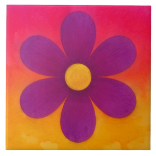 Ombre-Sonnenuntergangsfarben Blumenkunst-Dekorflie Fliese
