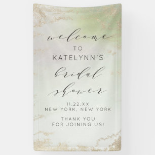 Ombre Spring Green Gold Foil Brautparty Willkommen Banner