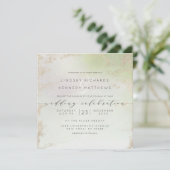 Ombre Spring Green Gold Foil Chic Wedding Square Einladung (Stehend Vorderseite)