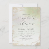 Ombre Spring Green Gold Foil Frost Polterabend Einladung (Vorderseite)