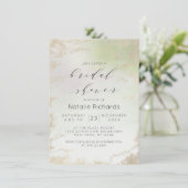 Ombre Spring Green Gold Foil Mattiertes Brautparty Einladung (Stehend Vorderseite)