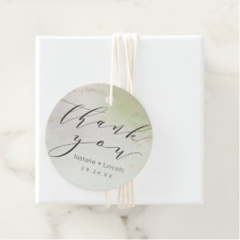 Ombre Spring Green Gold Foil Wedding Vielen Dank Geschenkanhänger